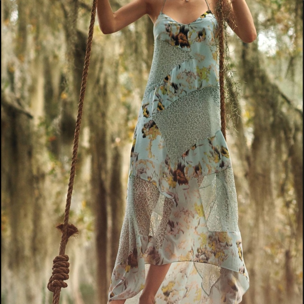 Anthropologie "Rain Flower Lace" maxi dress